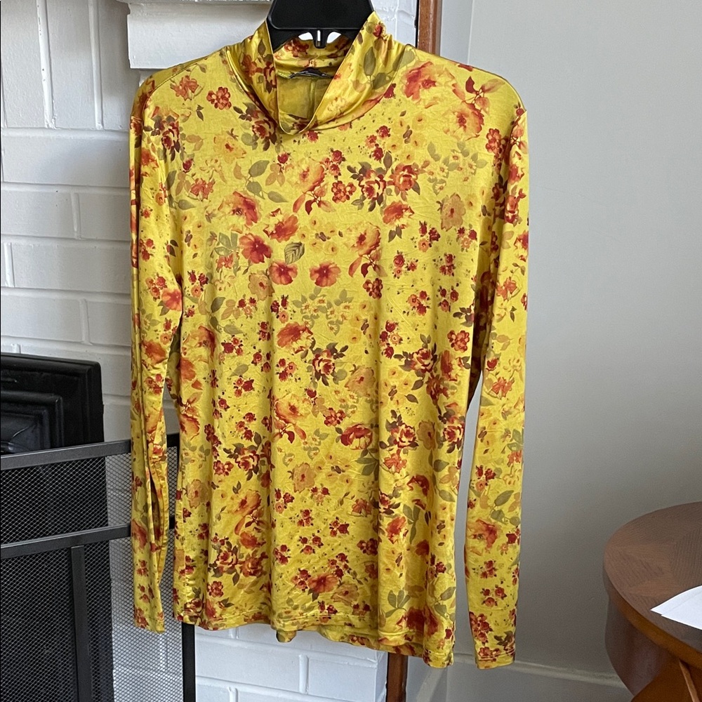 Zara Yellow Floral Long Sleeve Top